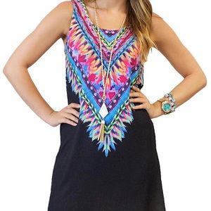 Feather Print Dress